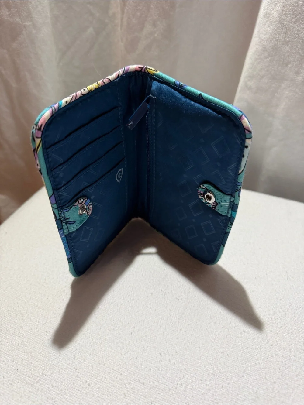 Vera Bradley Teal Floral Card Wallet